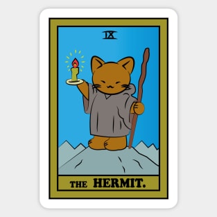 TAROT CARDS | THE HERMIT. | CAT Sticker